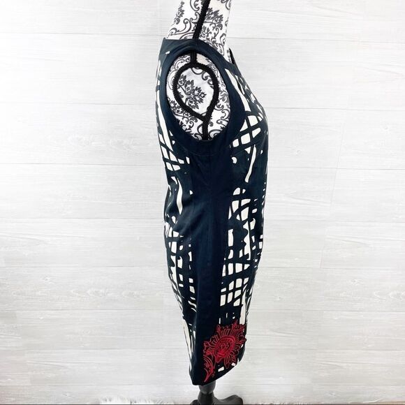 Desigual Naomi Abstract Pinafore Pencil Dress - Picture 6 of 11